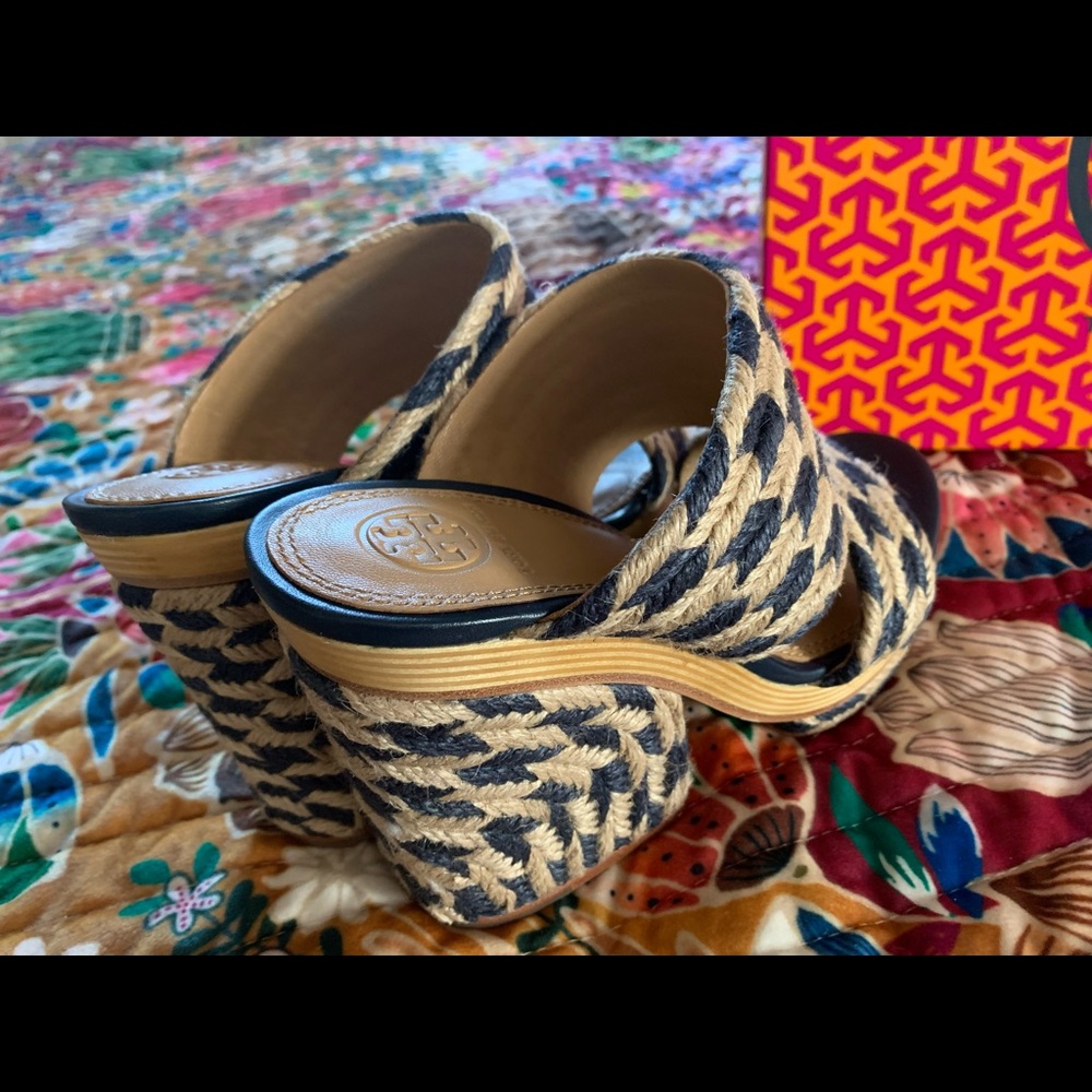 Tory Burch Wedge Solid Sandals - Picture 2 of 12